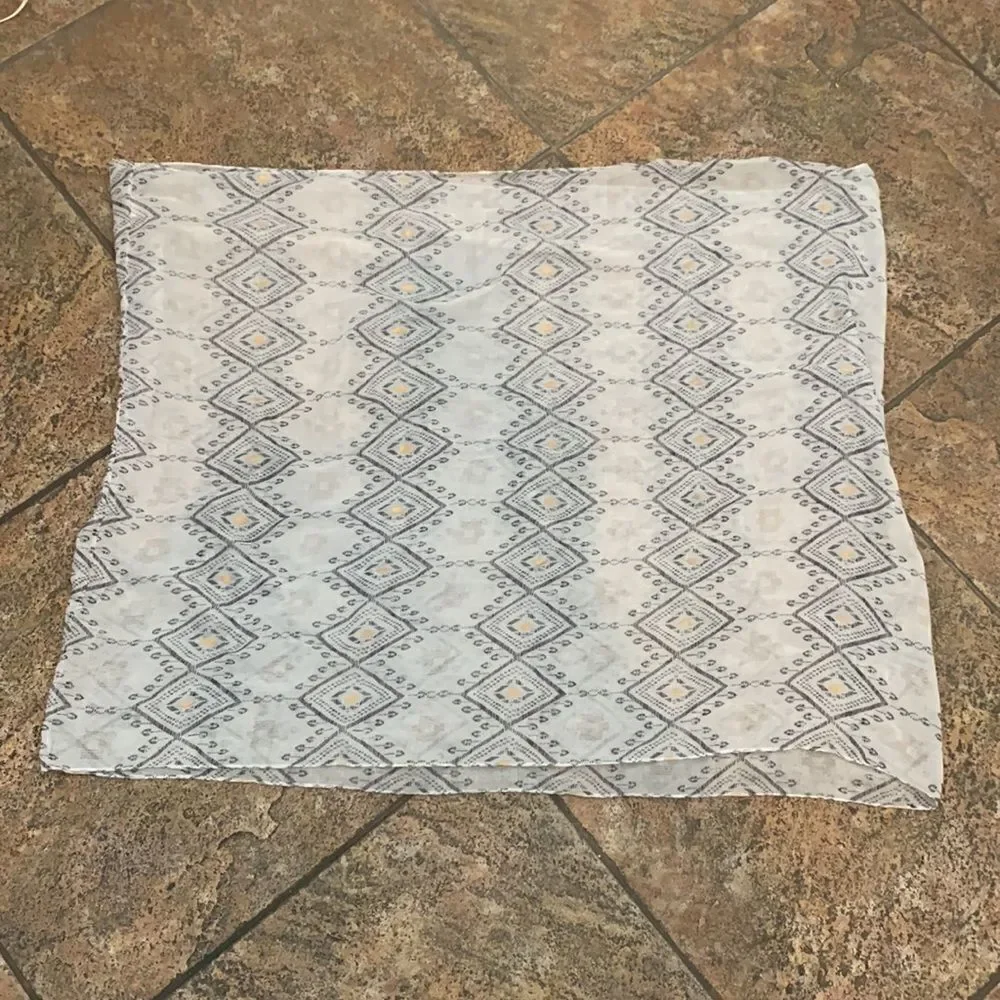 Gray Gold Stamped Eternity Scarf 100% Polyester
